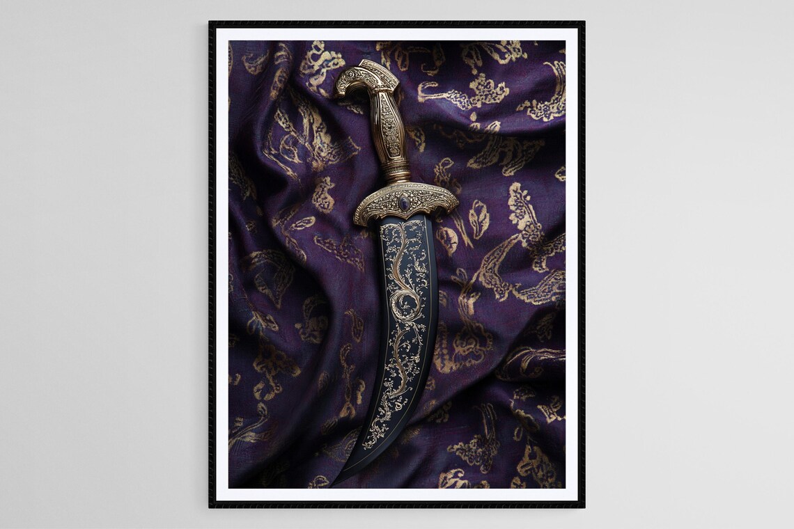 Sikh Kirpan Art Print, Heritage Textile Decor