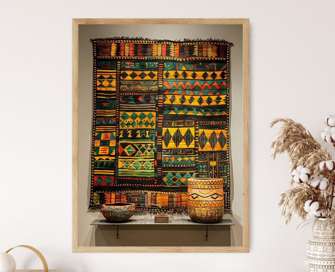 Traditional Ethiopian Rug Motifs, Cultural Art Print