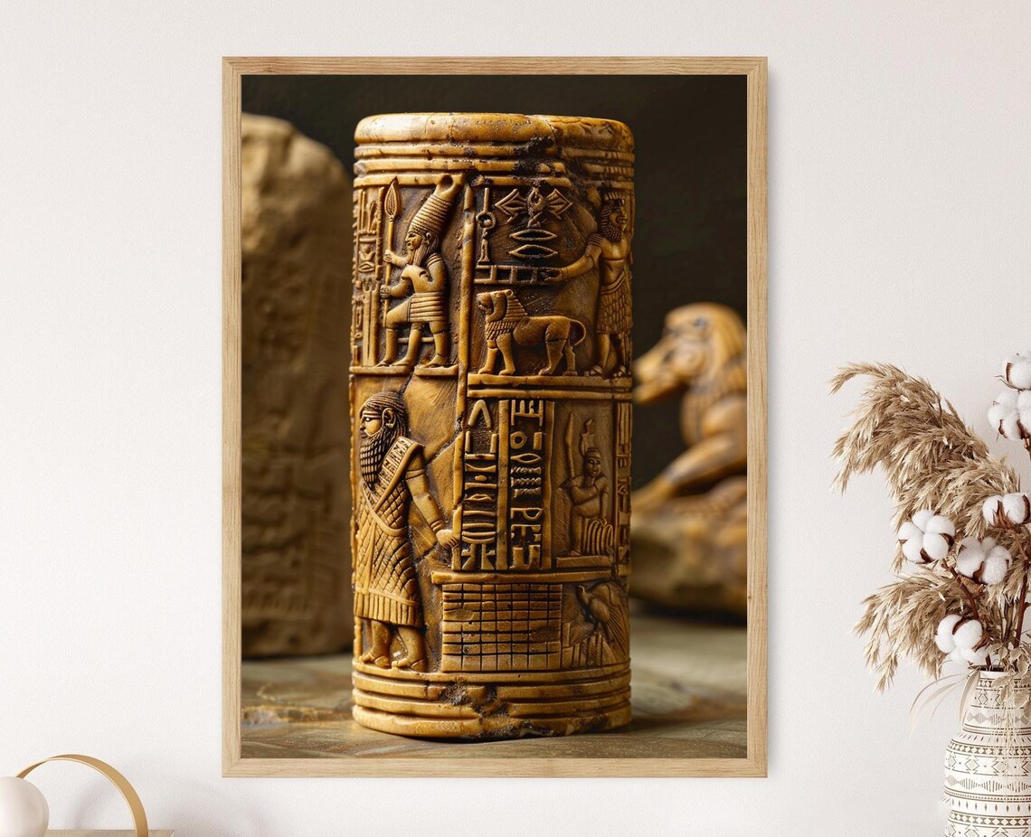 Babylonian Cylinder Seals, Ancient Mesopotamian Art Print