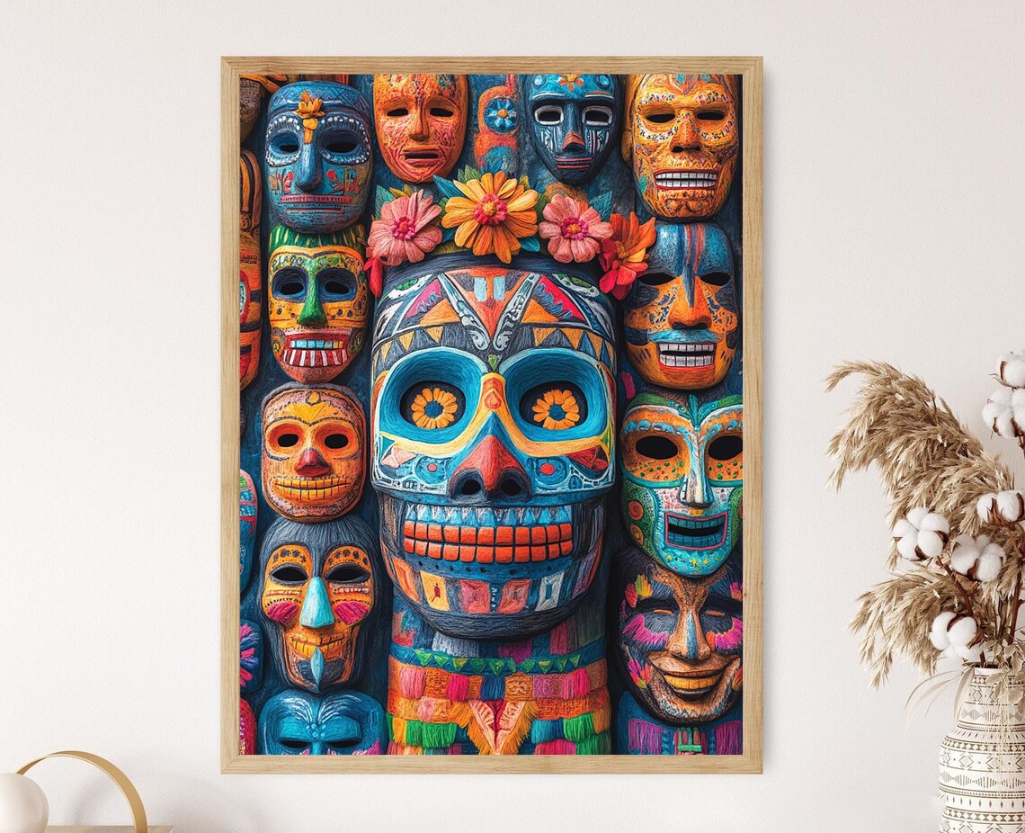 Arte Folklrico, Papel Picado Y Bordados Art Print
