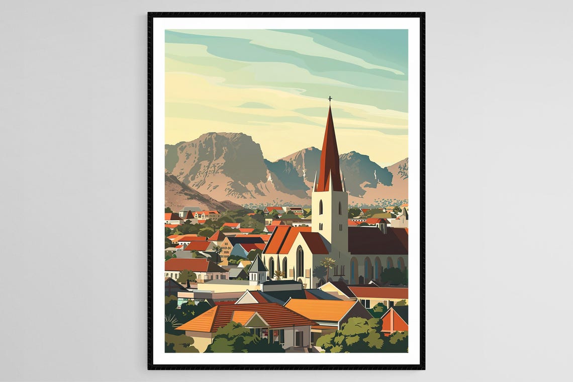 Windhoek Namibia Art Print Christuskirche And Independence Memorial Museum