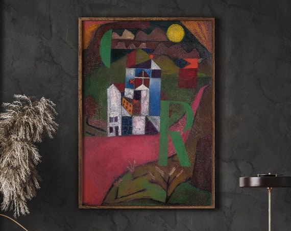 Paul Klee Print Villa R 1919 Abstract Art Vintage Poster Fine Eclectic Home Decor