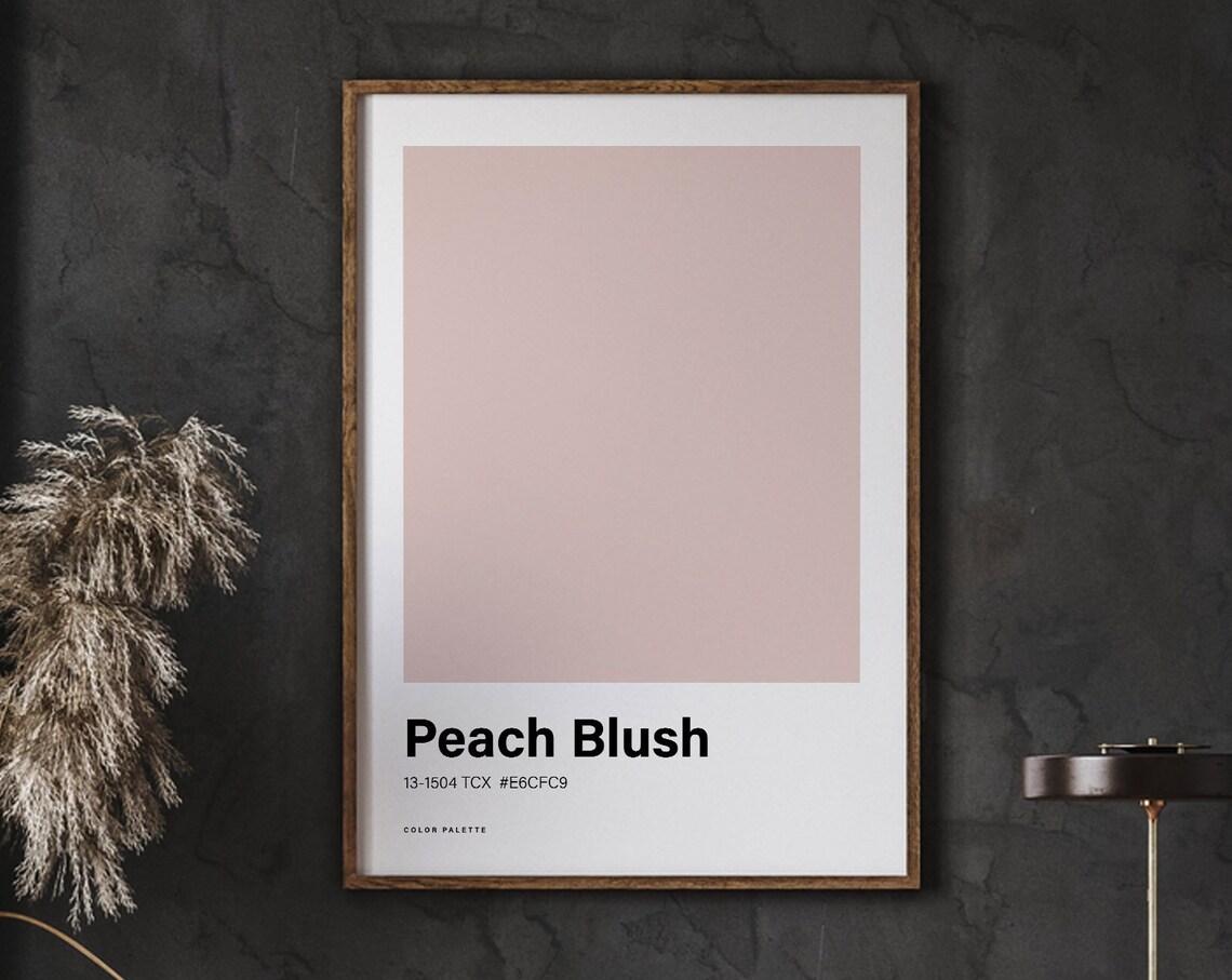 Peach Blush Color Poster Print Art Pastel Gallery Wall Boho Minimalist Home Decor Instant