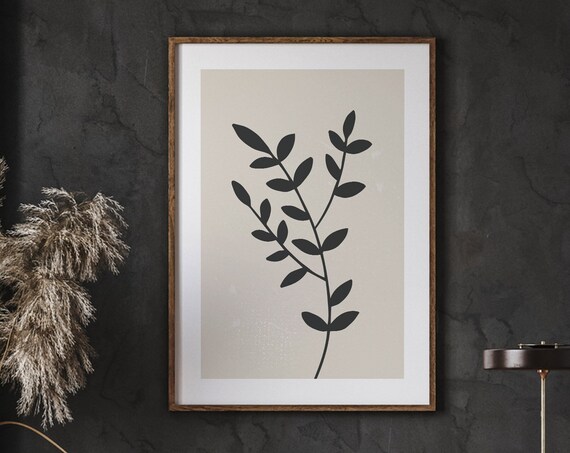 Minimal Line Botanical Art Flowers Boho Home Decor Neutral Print Farmhouse Wall