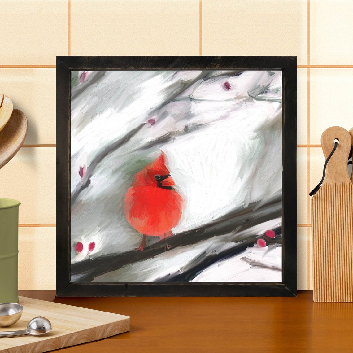 Cardinal Watercolor Wildlife Art Print for Walls - Image 4