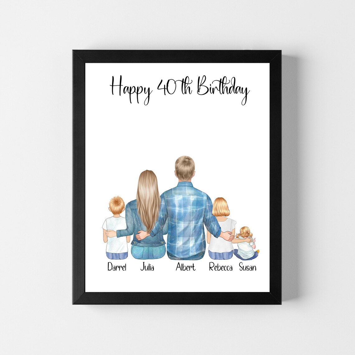 Happy 40th Birthday Personalized Dad Gift Print