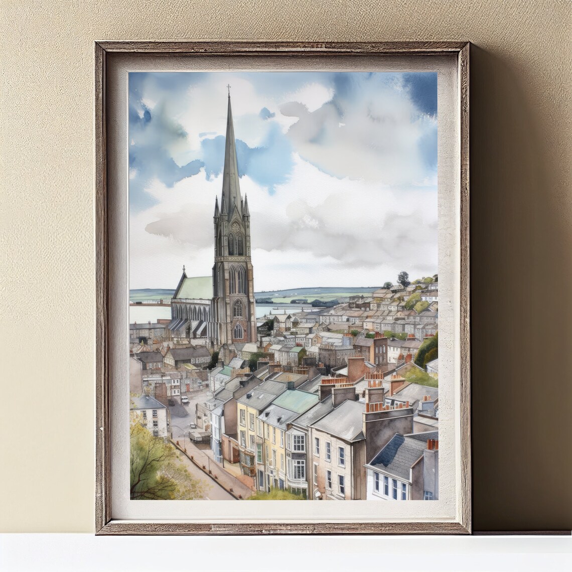 Cork Ireland Watercolor Art Print, Irish Home Decor