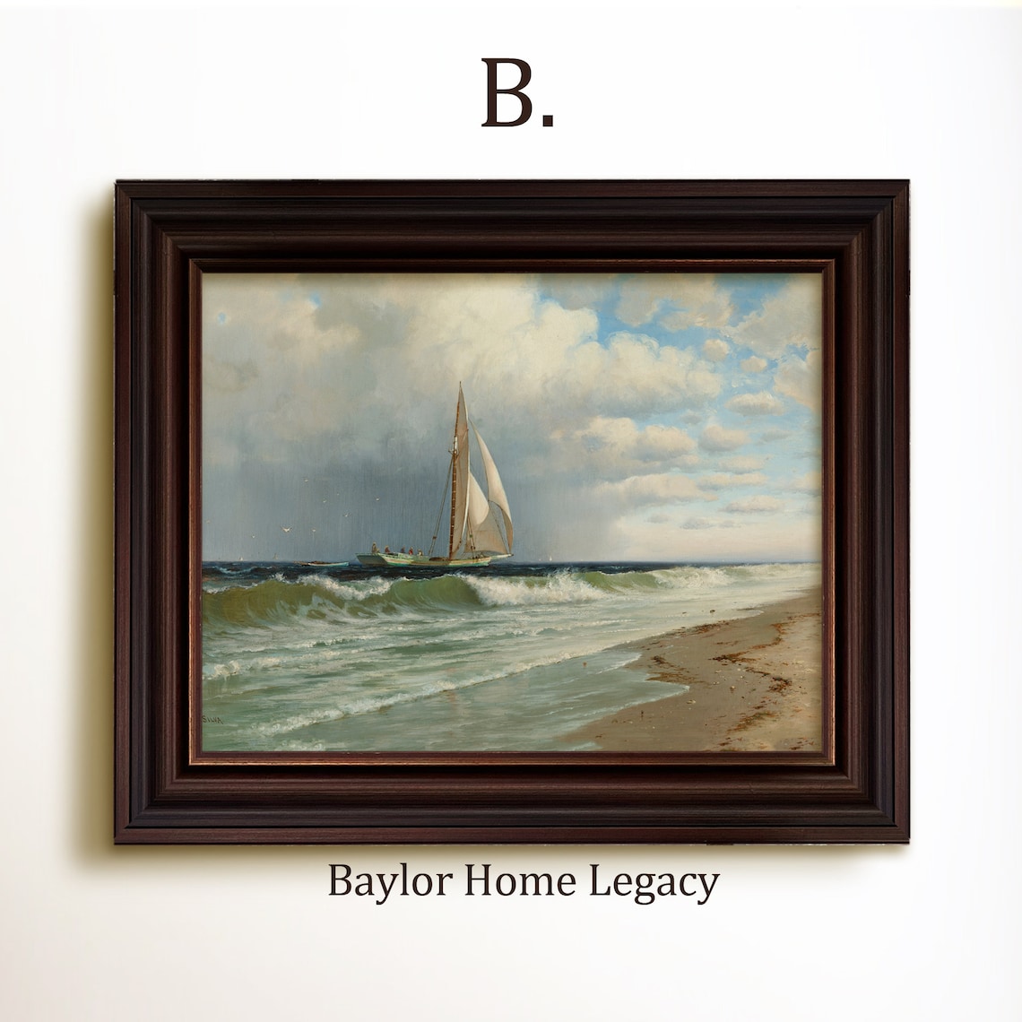 Vintage Ocean Sailboat Art Print, Nautical Wall Art - Image 4