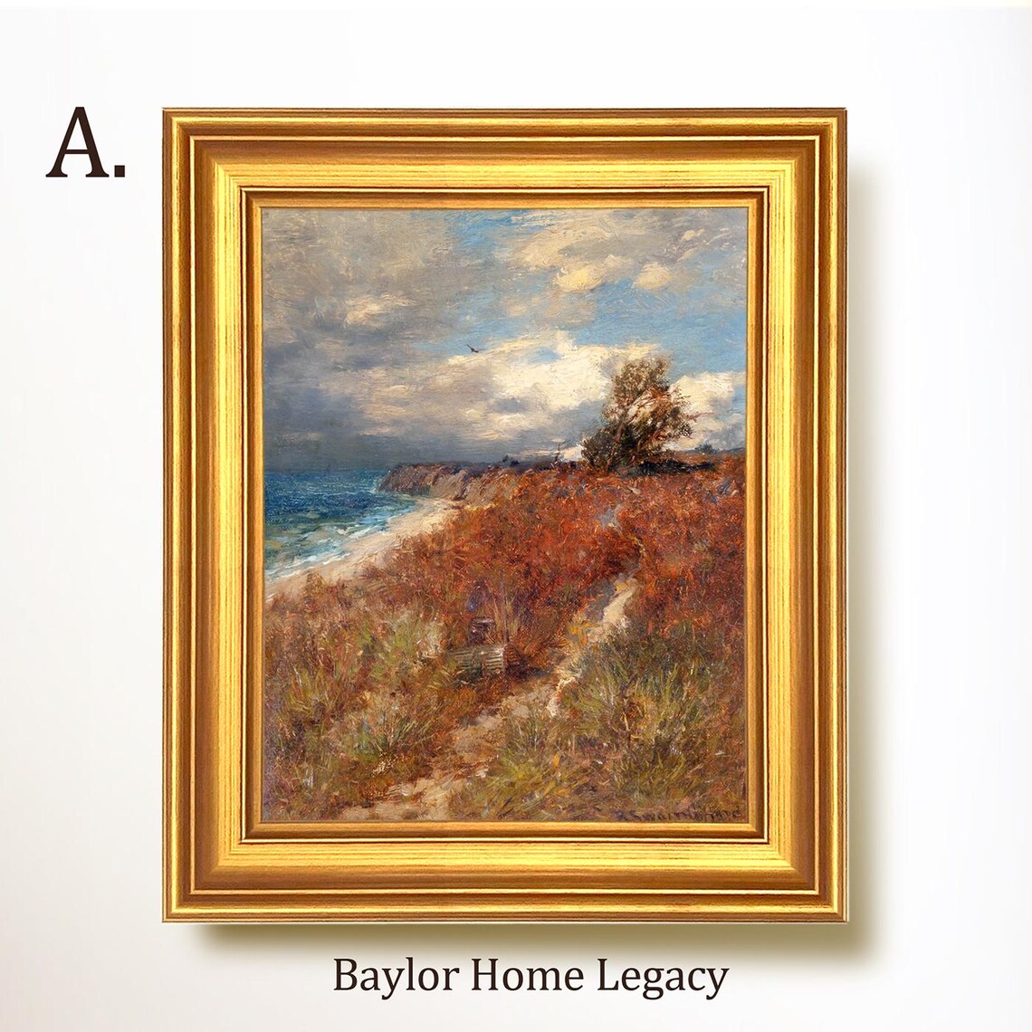 Martha's Vineyard Antique Oil Painting, Coast Art Print - Image 5
