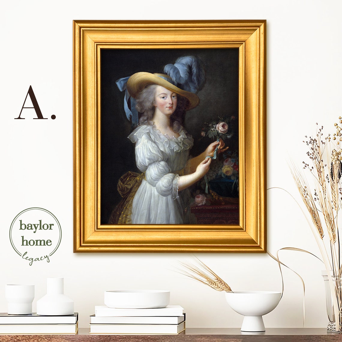 Framed Old Masters Portrait Of Marie Antoinette Oil Painting Print Framed 19th Century European Woman Portrait Art Print - Image 4