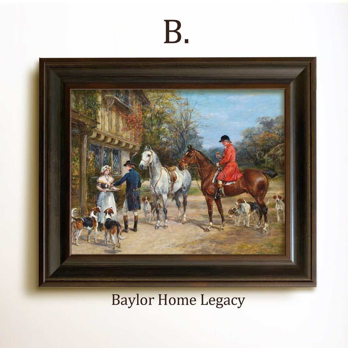 Fox Hunting Scene, English Equestrian Oil Print - Image 4