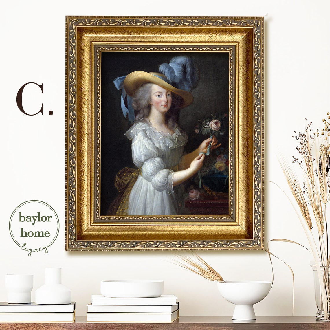 Framed Old Masters Portrait Of Marie Antoinette Oil Painting Print Framed 19th Century European Woman Portrait Art Print - Image 2