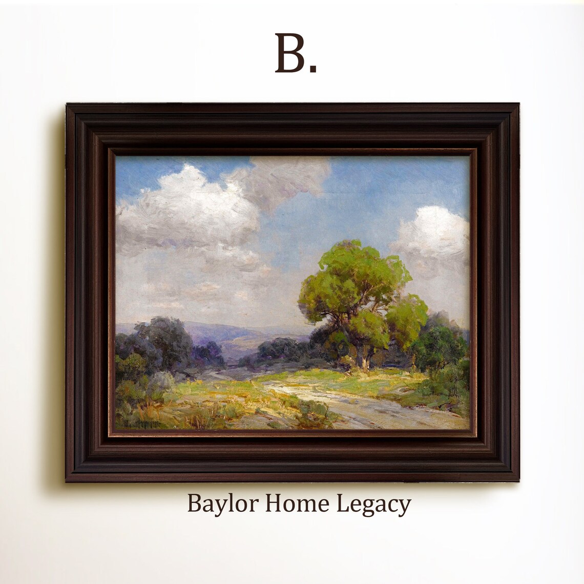 Texas Hill Country Oil Painting Art Print, Antique Style - Image 4