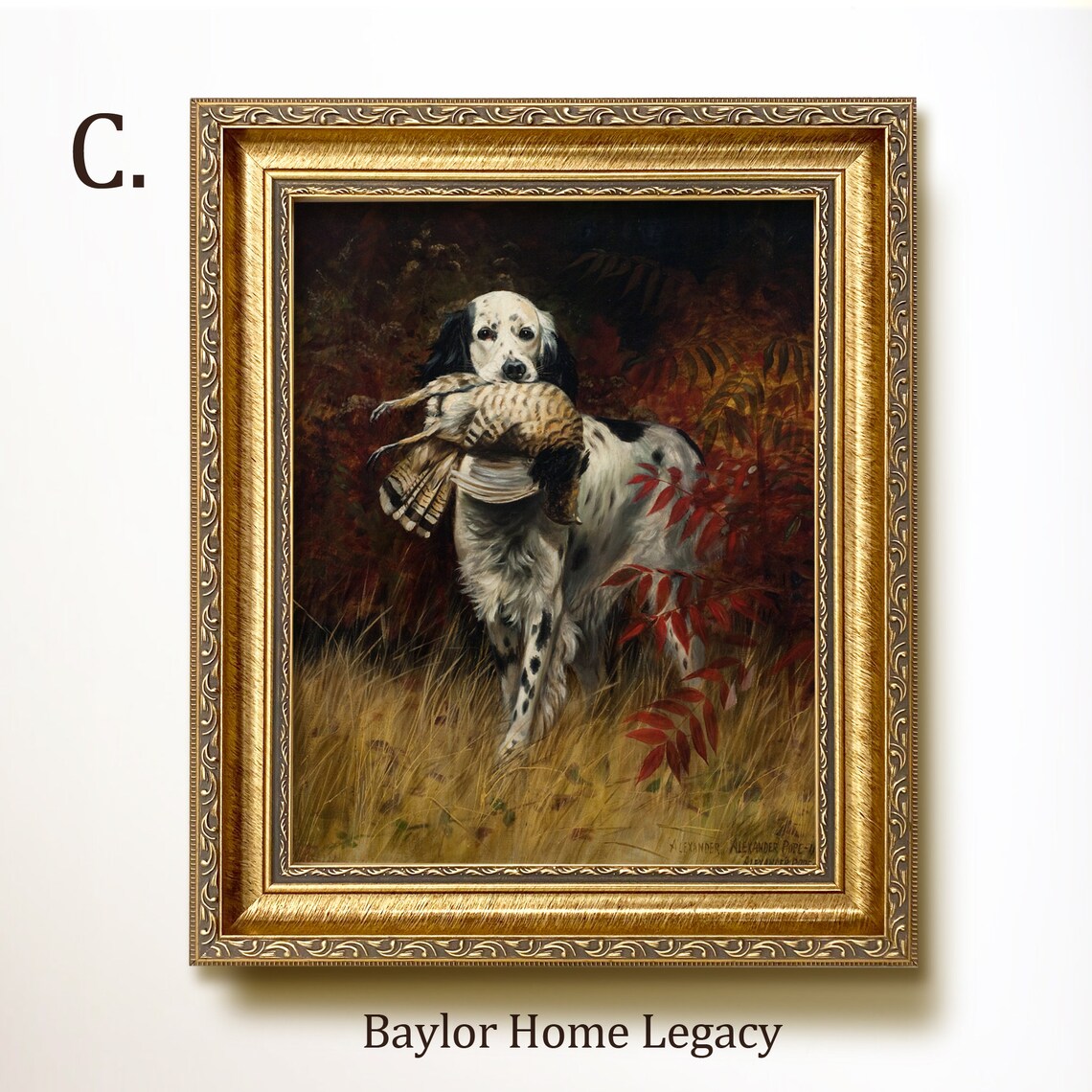 English Setter Oil Painting Art Print, Hunting Dog - Image 3