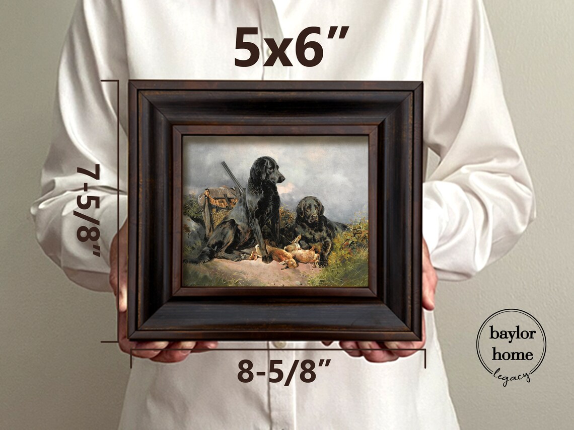 Two Black Hunting Dogs Resting After Hunt Vintage Gun Dog Art Poster - Image 2