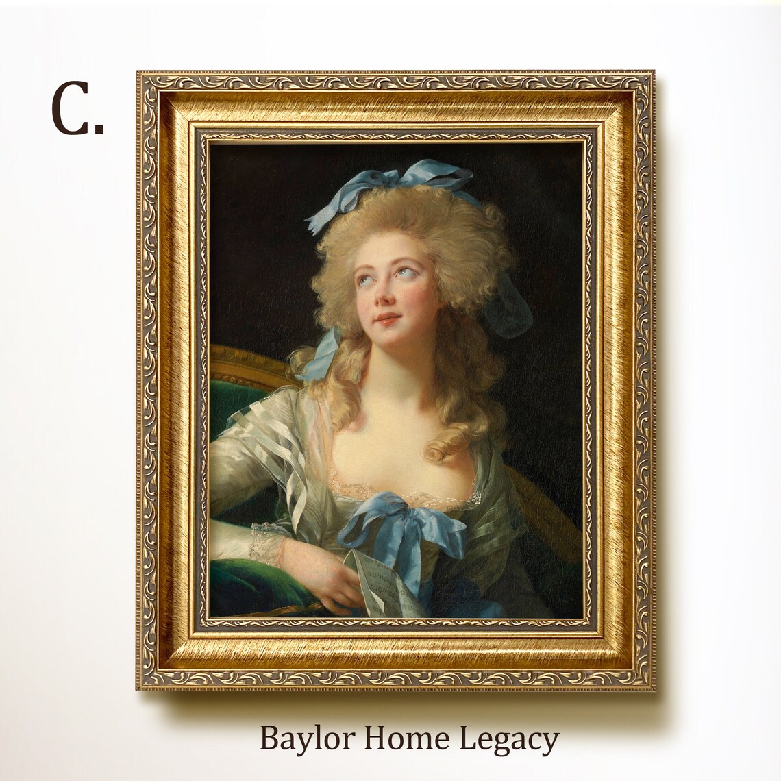 Victorian Lady Portrait, 18th-Century French Art Print - Image 3