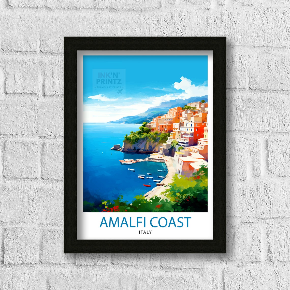 Amalfi Coast Italy Travel Print Amalfi Coast Wall Decor Amalfi Coast Poster Italy Travel Prints Amalfi Coast Art Print Amalfi Coast - Image 3