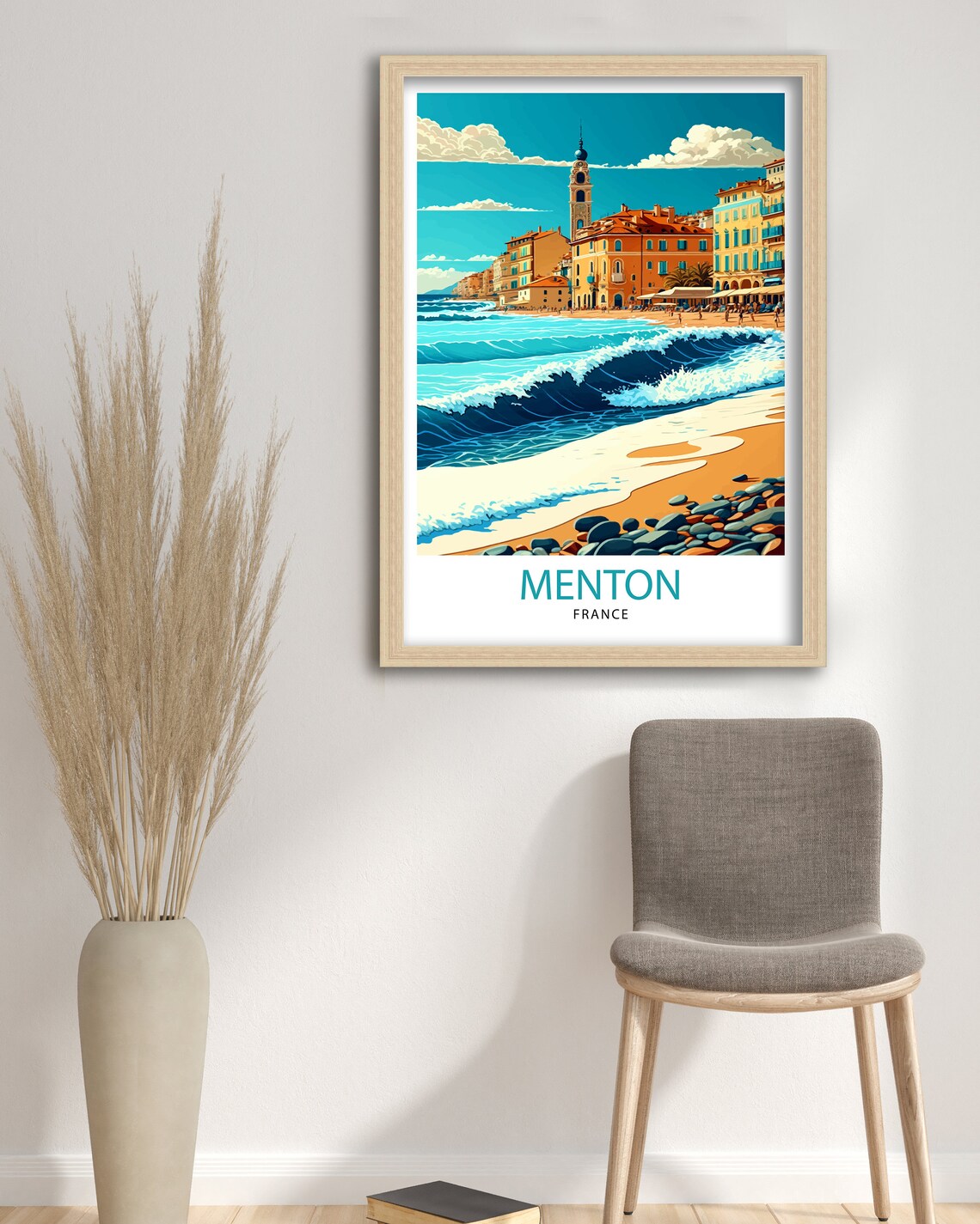 Menton France Travel Poster, Europe Wall Decor - Image 3