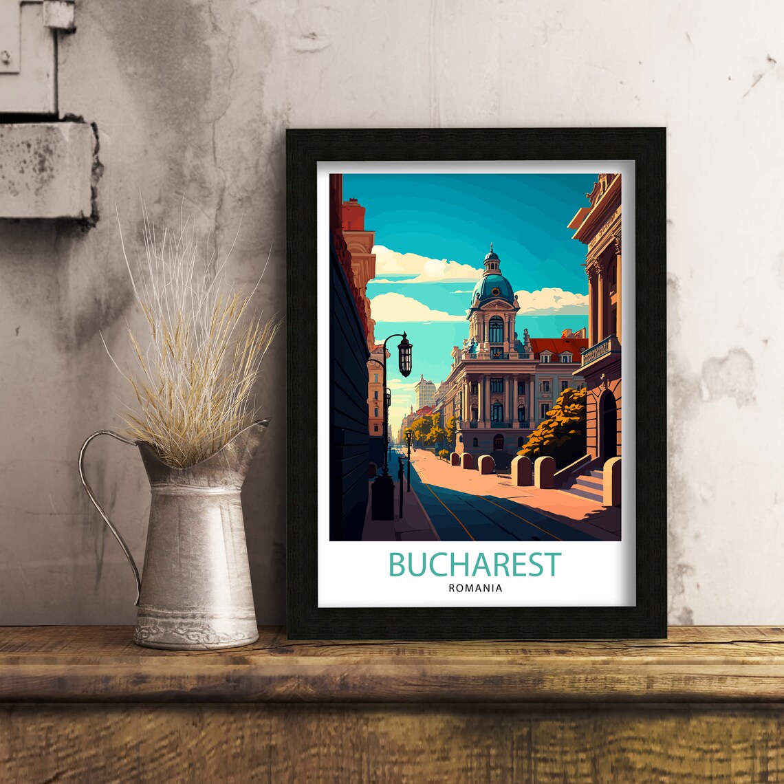 Bucharest Romania Travel Poster, City Wall Decor - Image 3