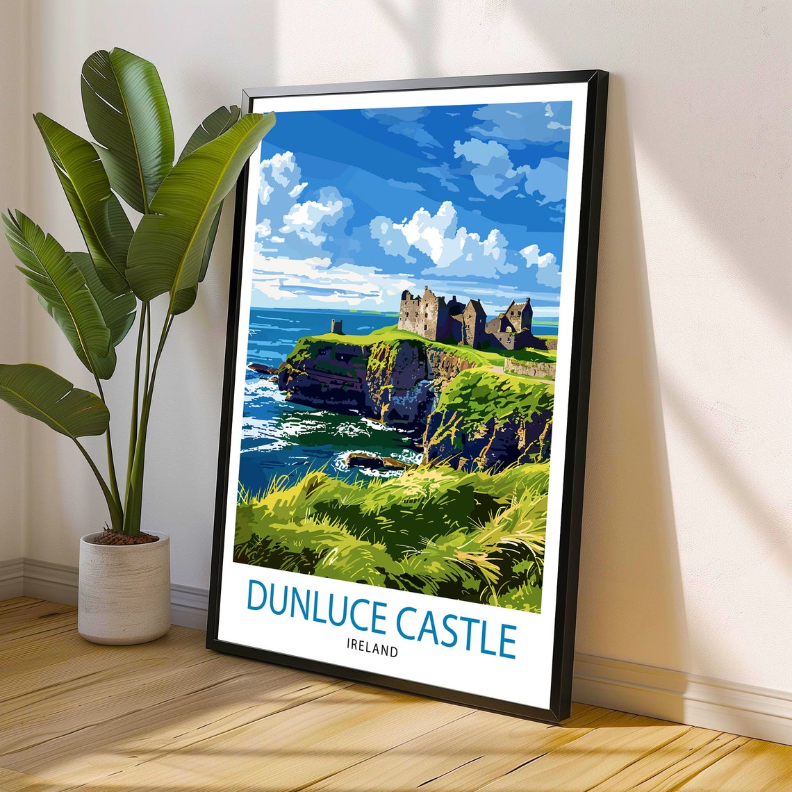 Dunluce Castle Ireland Cliffside Ruins Coast Vintage Travel Poster - Image 3