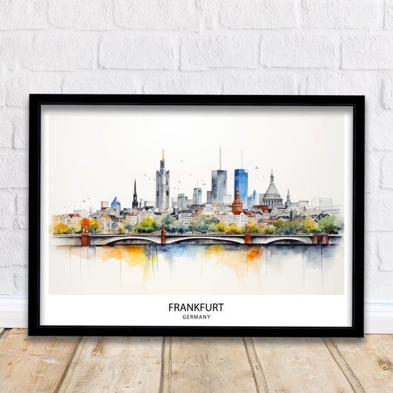 Frankfurt Skyline Germany Modern Cityscape Art Print