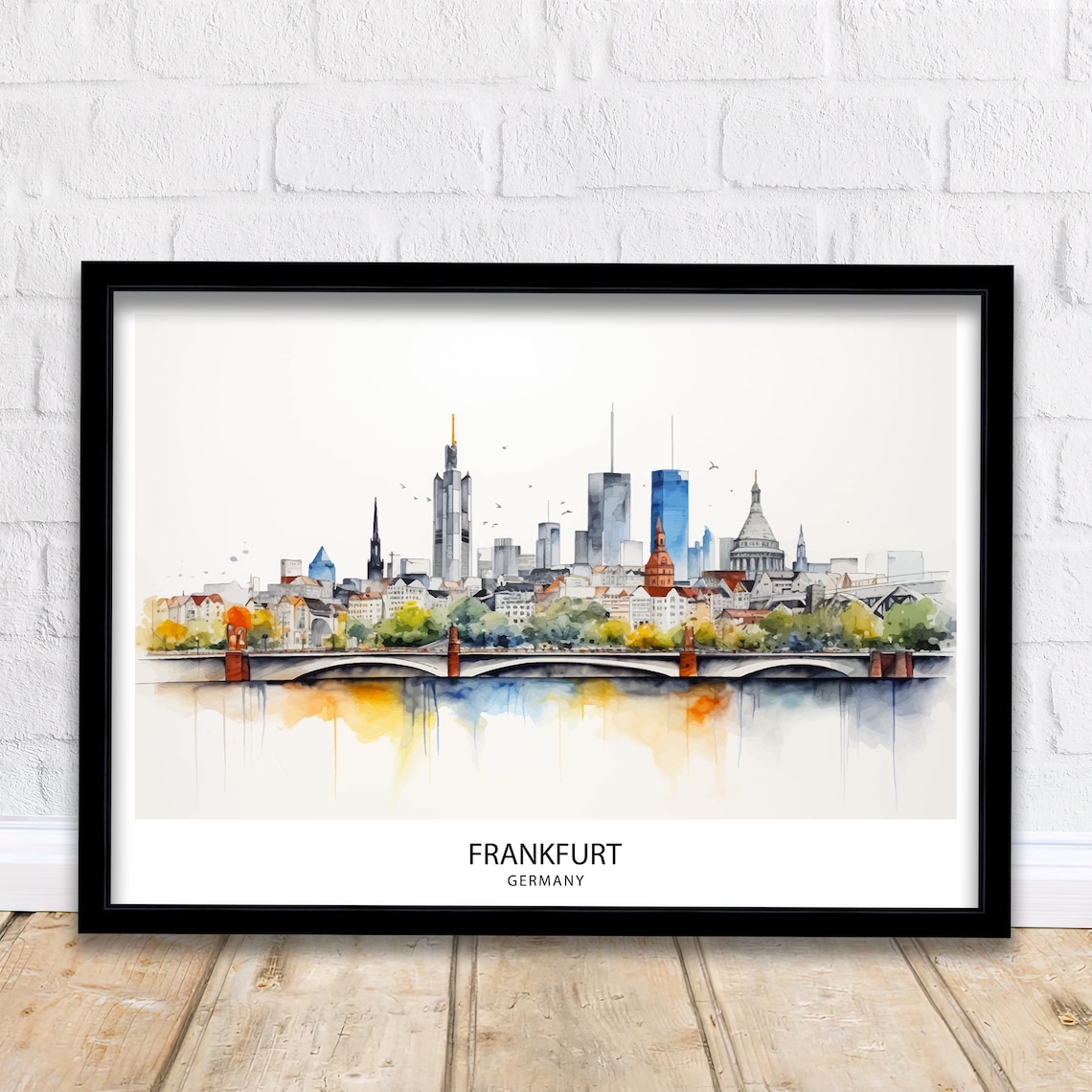 Frankfurt Skyline Germany Modern Cityscape Art Print