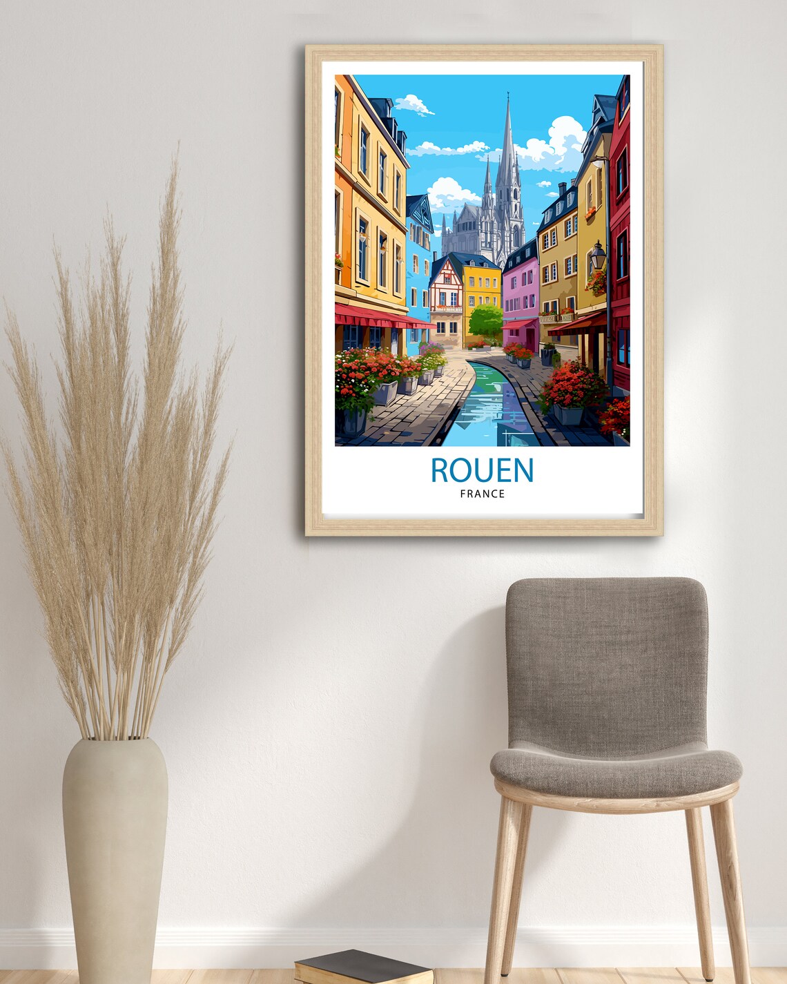 Rouen France Travel Poster, Normandy City Art Print - Image 3