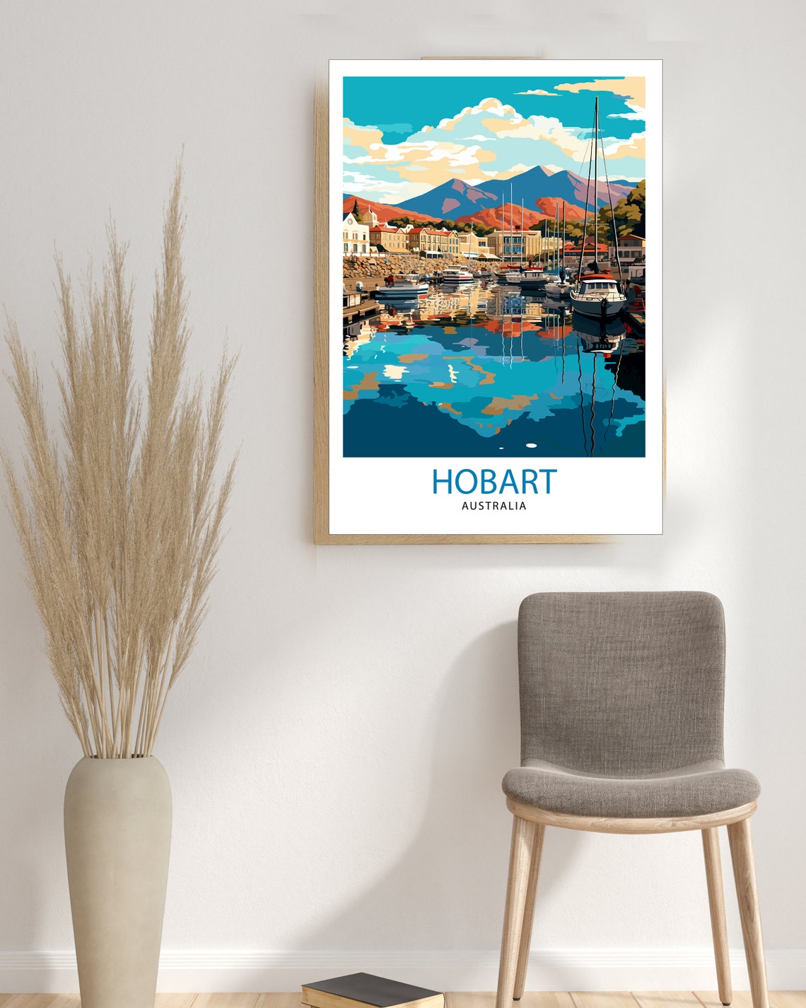 Hobart Australia Travel Print Tasmania Wall Decor Hobart Cityscape Poster Australian Travel Prints Hobart Art Print City Illustration Hobart - Image 3