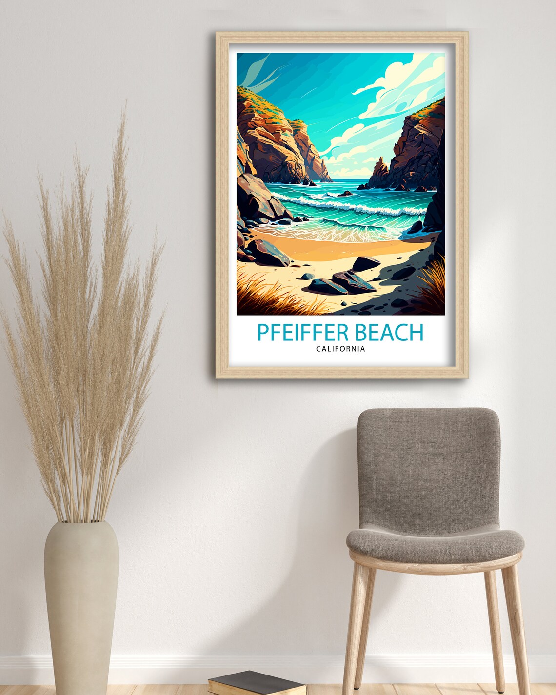 Pfeiffer Beach California Rocky Cove Turquoise Ocean Waves Poster - Image 3
