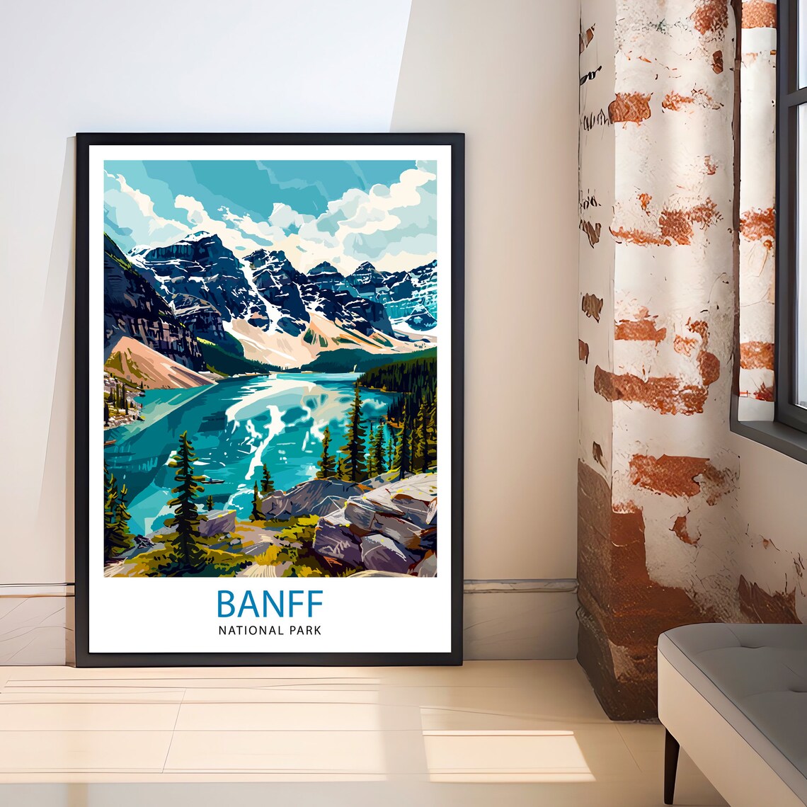 Banff National Park Travel Poster, Canadian Park Art - Image 2