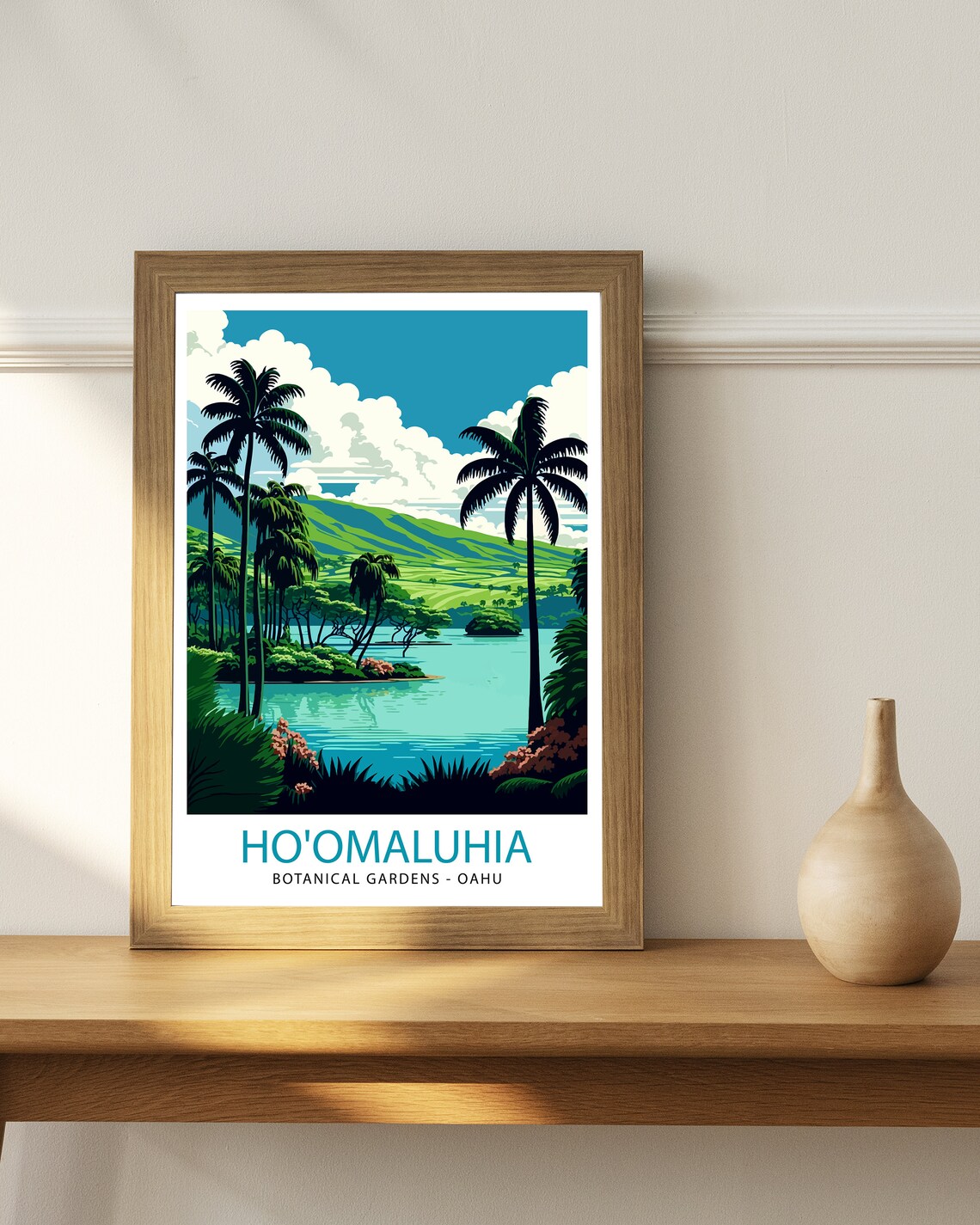 Ho'omaluhia Oahu Botanical Gardens Palm Lagoon Tropical Poster - Image 2