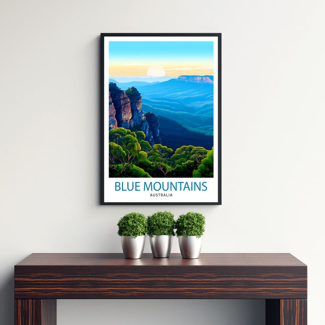 Blue Mountains Australia Sunrise Sandstone Cliffs Valley Poster - Image 3