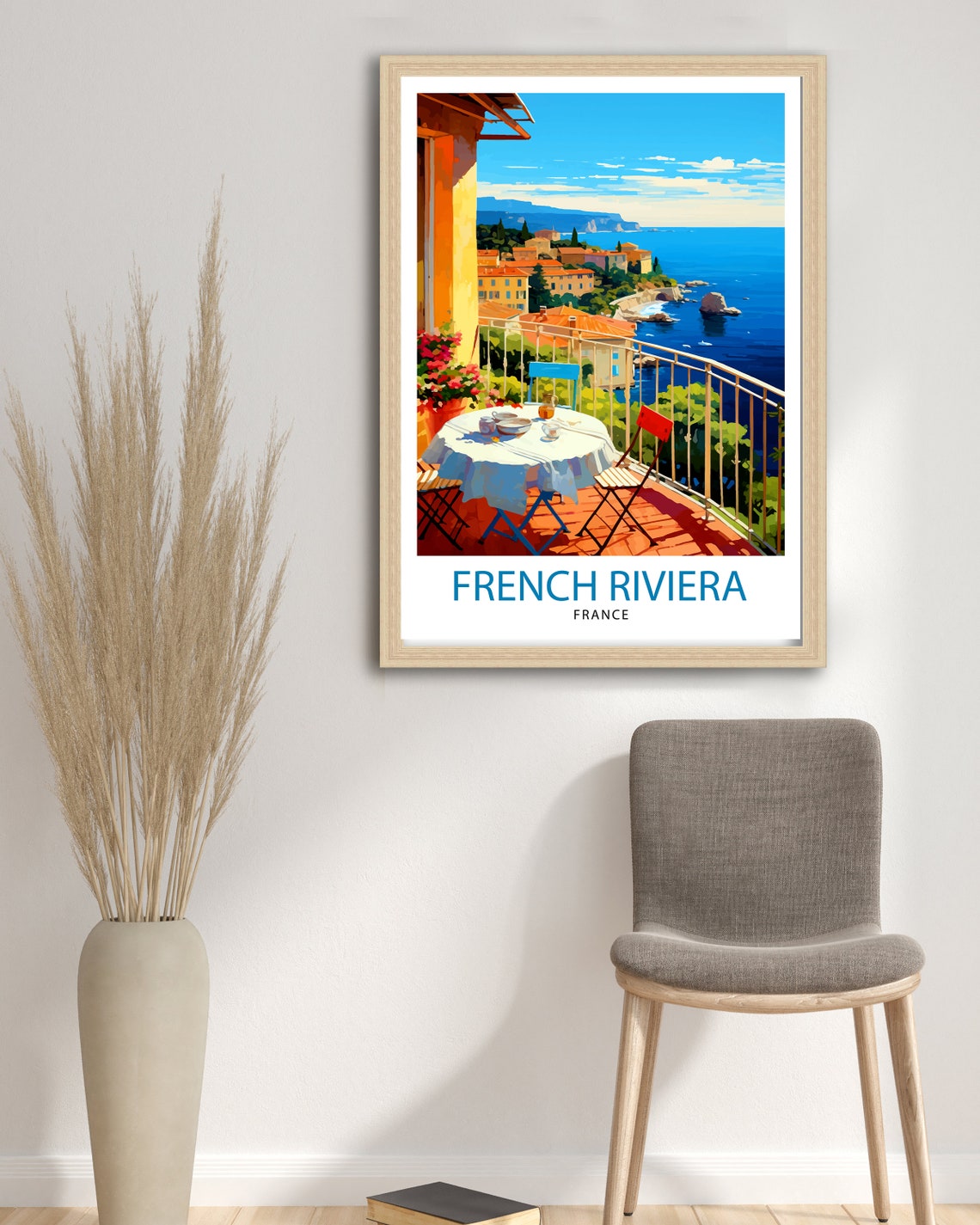 French Riviera Travel Print Riviera Wall Decor French Riviera Poster Mediterranean Travel Prints Riviera Art Print French Riviera - Image 3