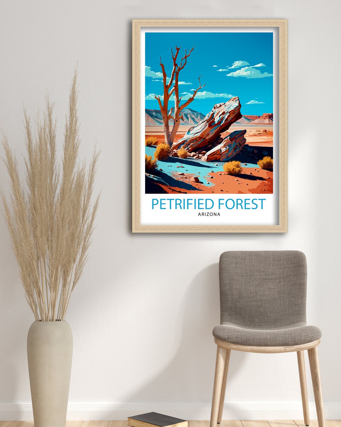 Petrified Forest Arizona Travel Print Arizona Wall Decor Arizona Home Living Decor Arizona Illustration Travel Poster Gift For Arizona Home - Image 3