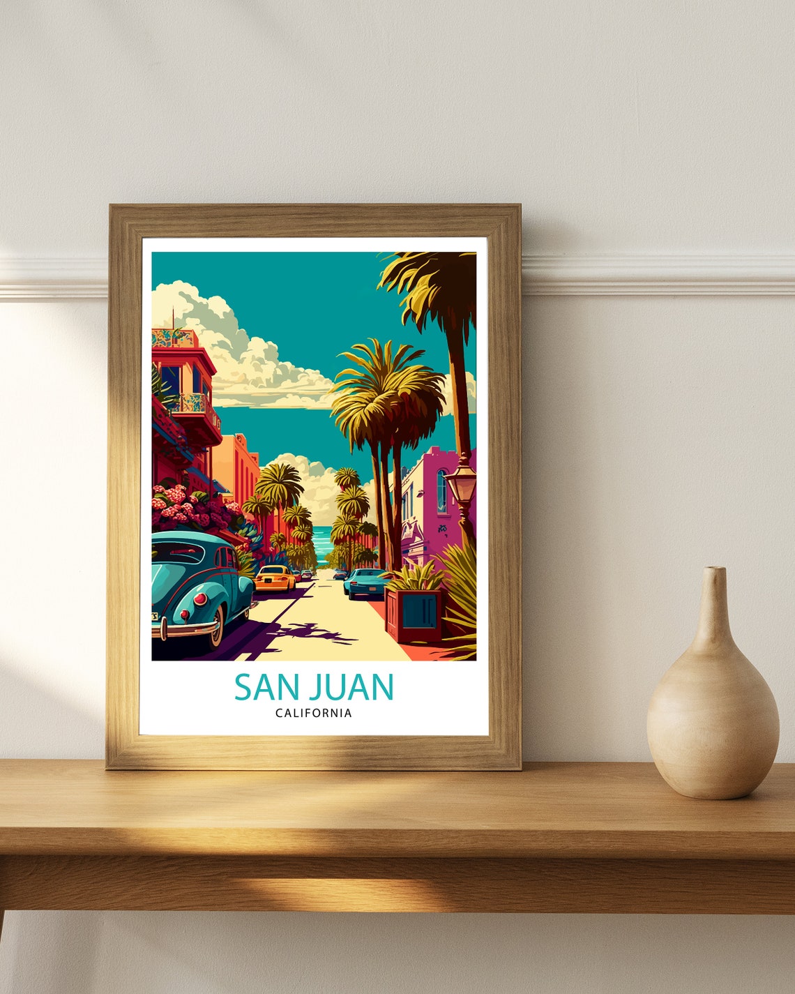 San Juan California Travel Print San Juan Wall Art San Juan Home Decor San Juan Illustration California Travel Poster San Juan Gift - Image 3