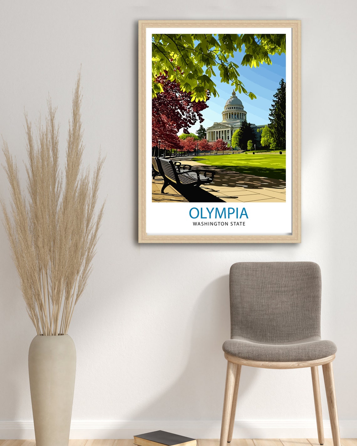 Olympia Washington State Capitol Dome Spring Park View Poster - Image 2