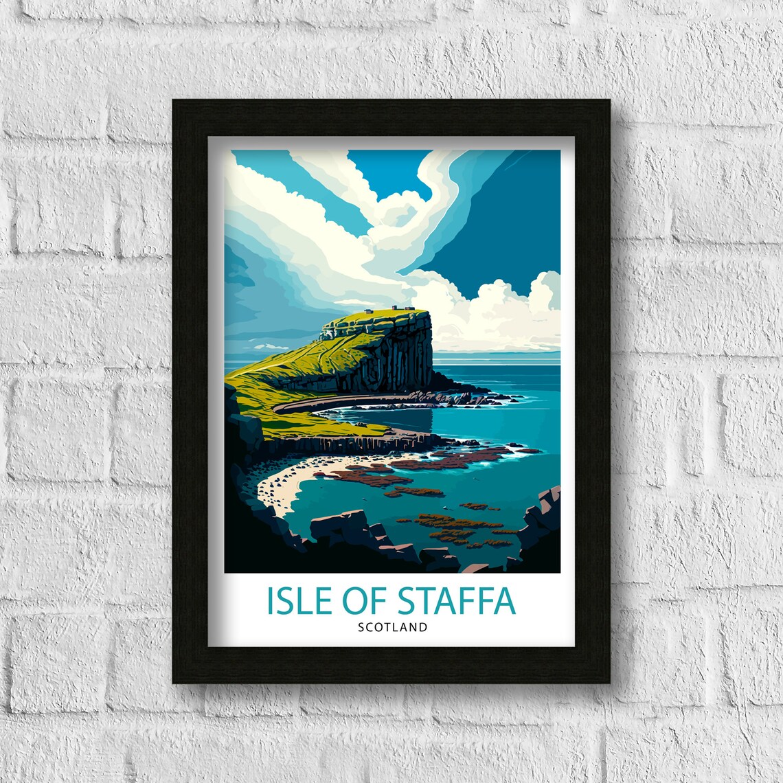 Staffa Scotland Travel Poster, Europe Wall Decor - Image 3
