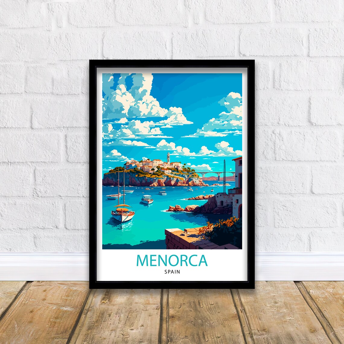 Menorca Travel Poster, Spain Home Decor Print