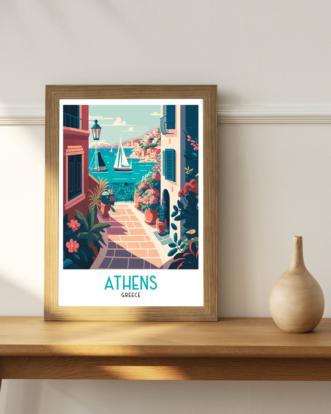 Athens Travel Print Athens Athens Poster Travel Poster Athens Travel Print Greece Athens Wall Art Travel Print Greece Print - Image 3