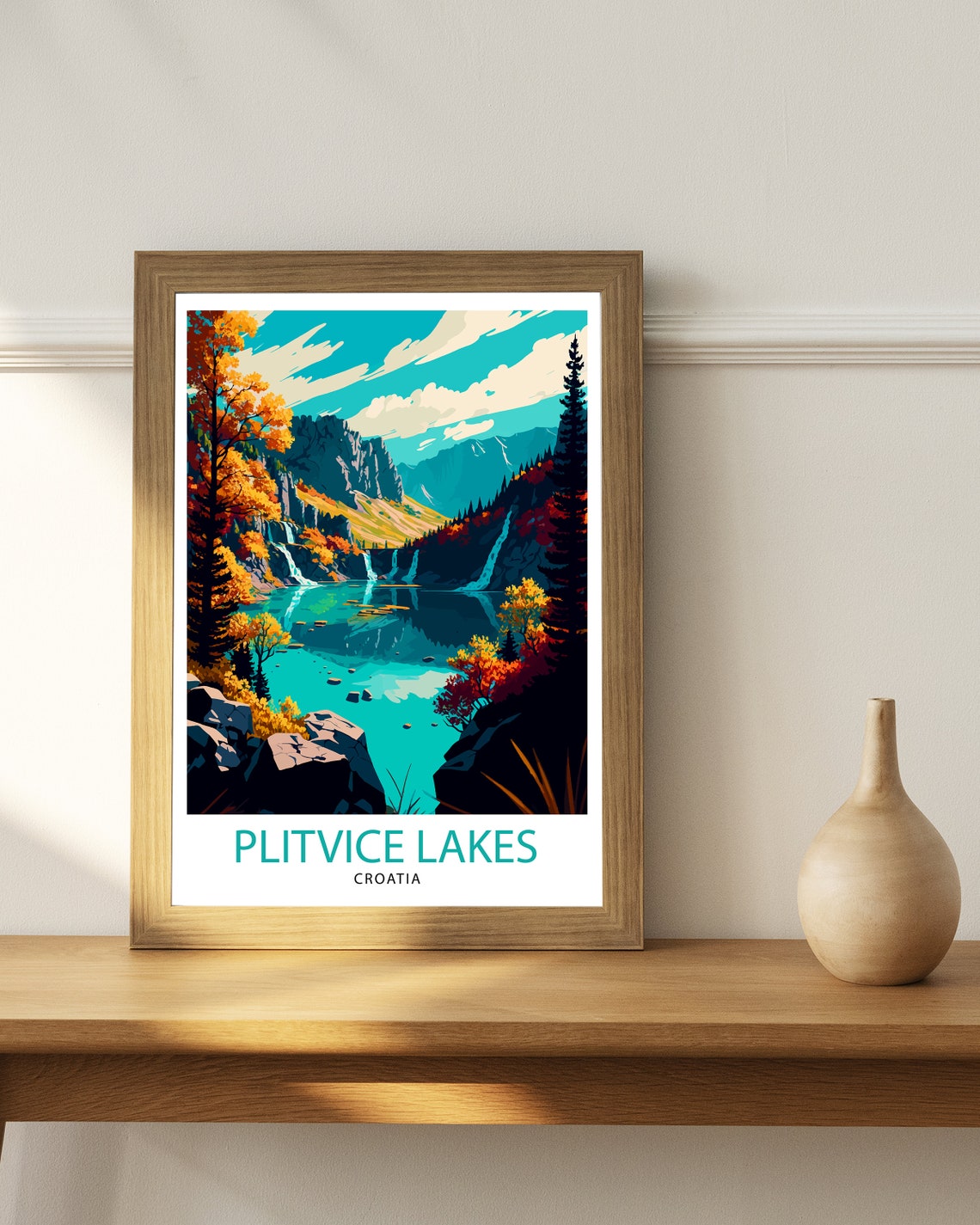 Plitvice Lakes National Park Travel Print Wall Decor Home Living Room Art Croatia Travel Poster Gift For Travelers Plitvice Lakes - Image 3