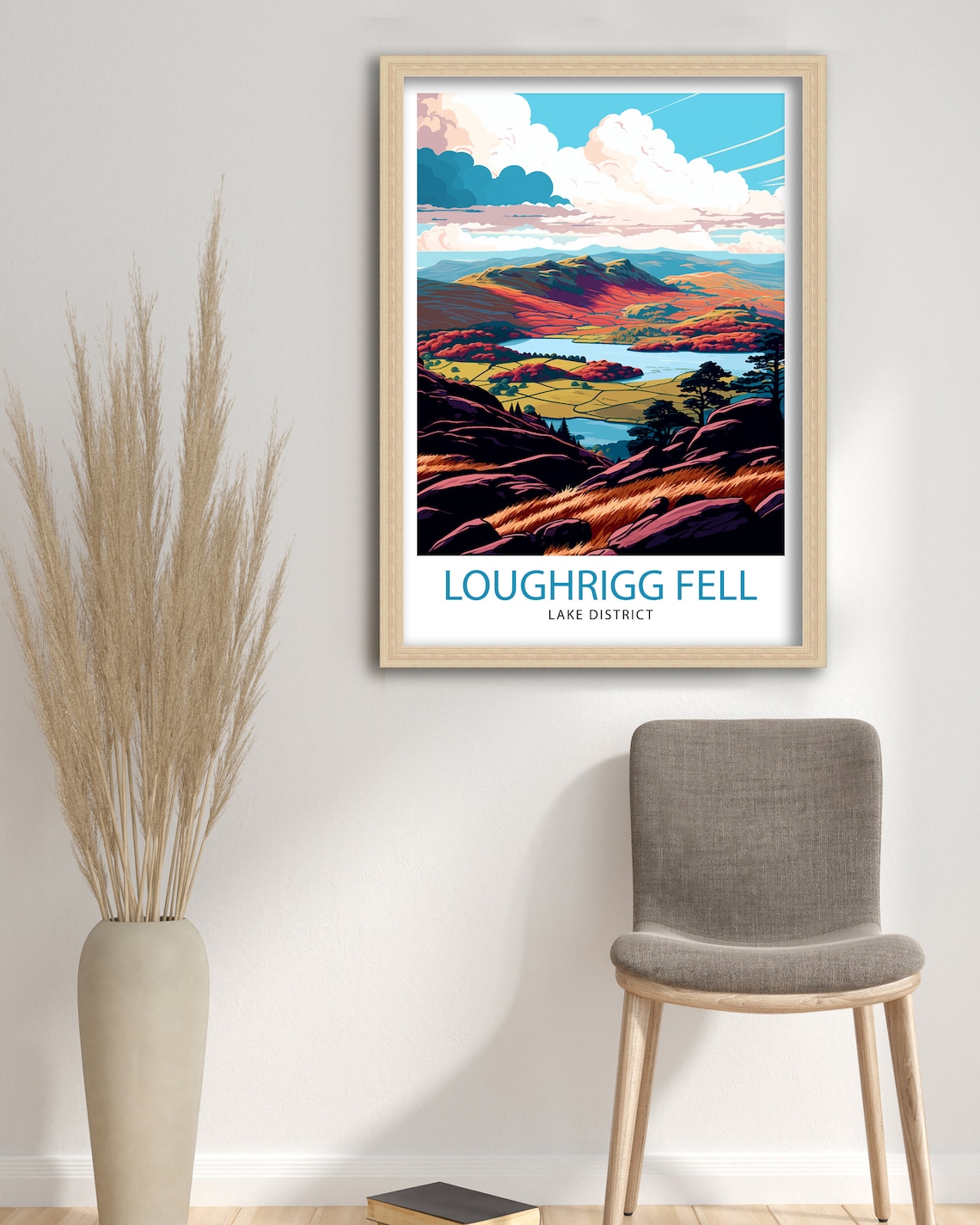 Loughrigg Fell Lake District Travel Poster - Image 3