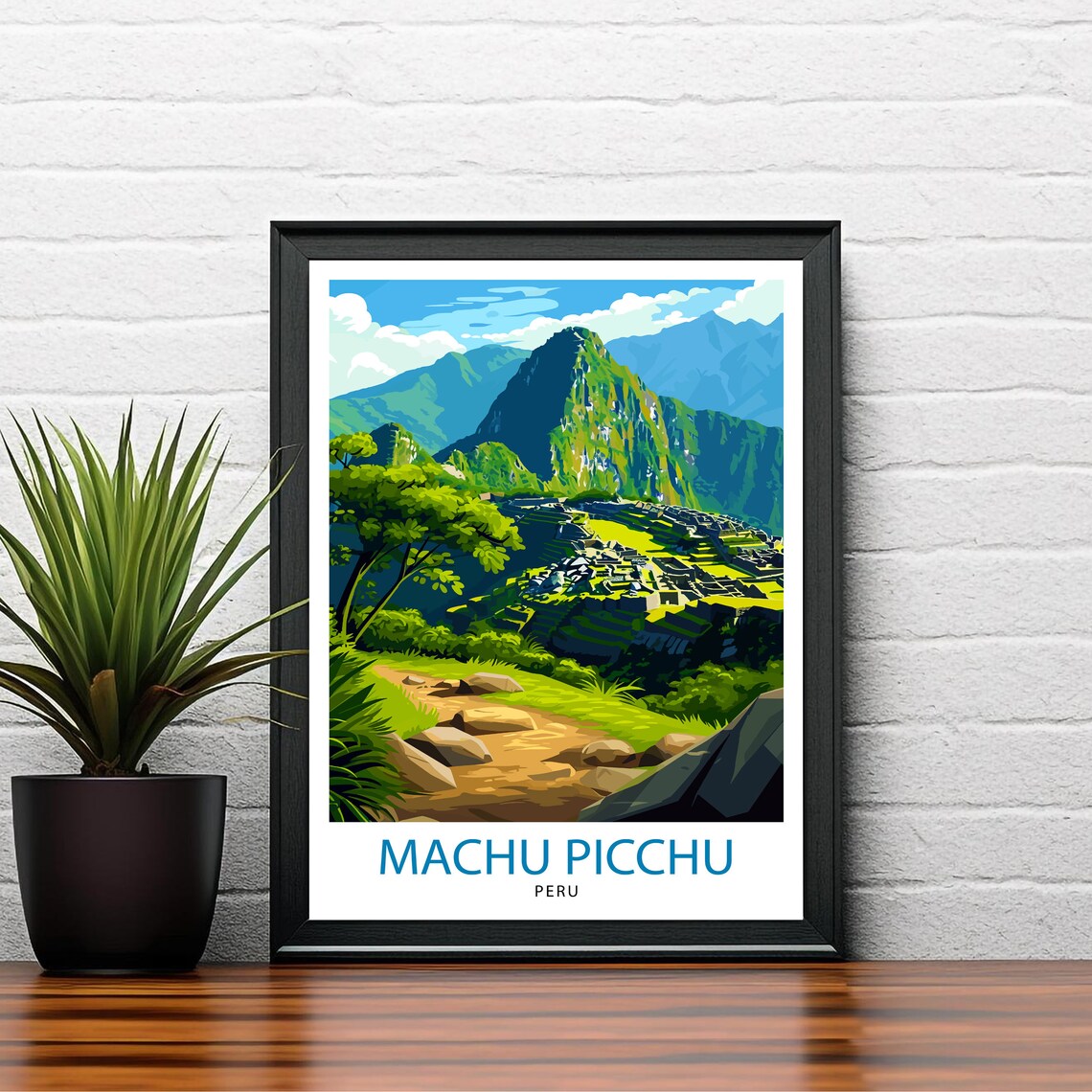 Machu Picchu Peru Inca Ruins Mountain Trail Travel Beautiful Poster - Image 2