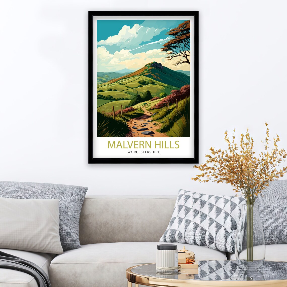 Malvern Hills Herefordshire Travel Poster - Image 2