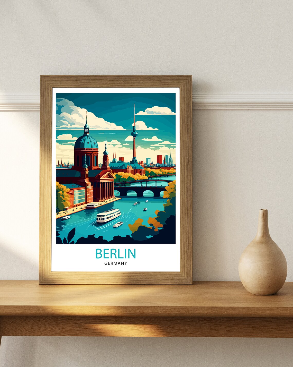 Berlin Germany Travel Poster, Berlin Wall Decor - Image 2