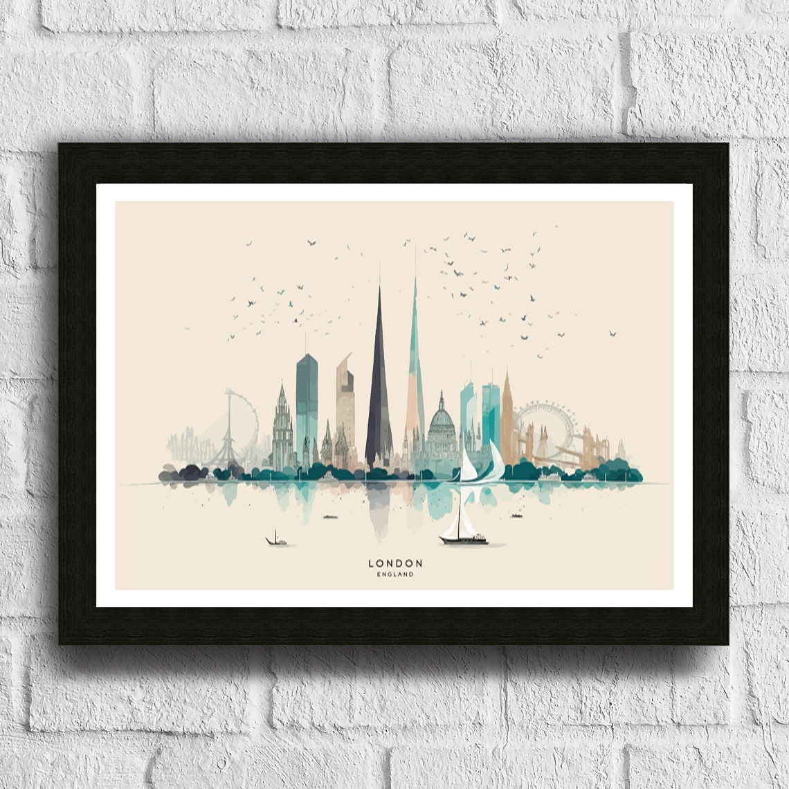 London Skyline Art Print London Print London Poster London Wall Art London London Art Print London Art London Cityscape