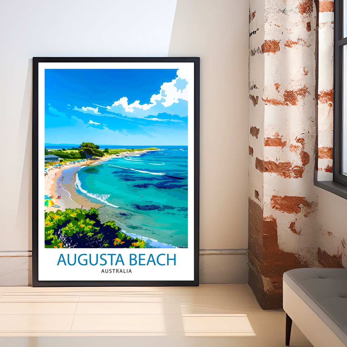 Augusta Beach Australia Turquoise Bay Coastal Surf Art Poster - Image 2