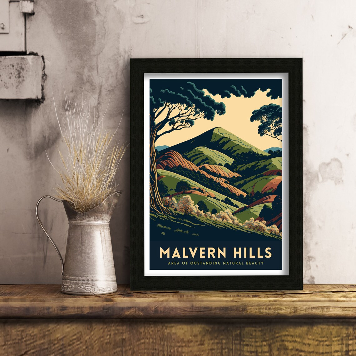 Malvern Hills Worcestershire Travel Poster - Image 2