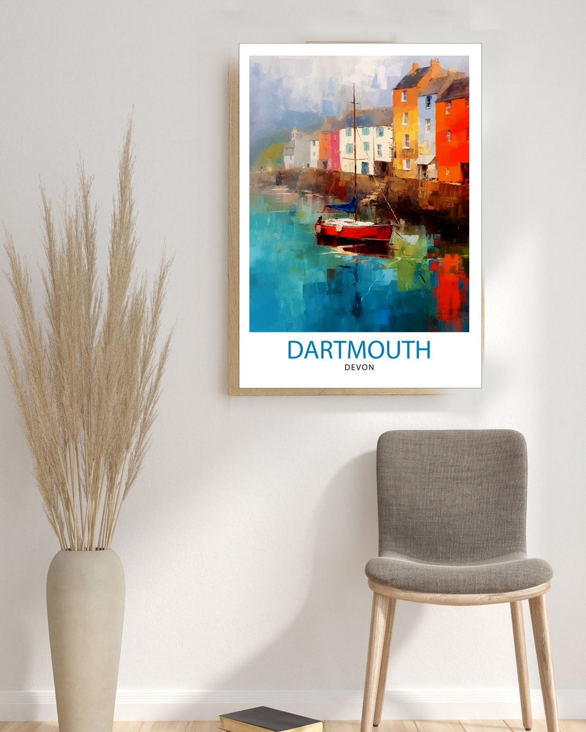 Dartmouth Harbour Travel Print Dartmouth Wall Decor Dartmouth Poster Uk Travel Prints Dartmouth Art Print Dartmouth Illustration Dartmouth - Image 3