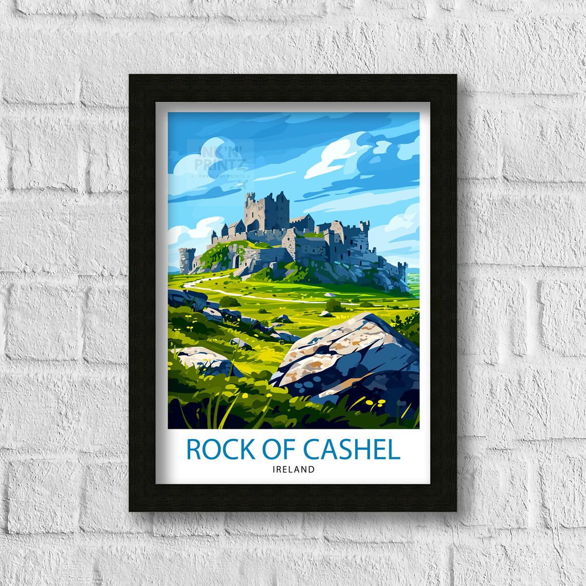 Rock Of Cashel Ireland Travel Poster, Historic Landmark - Image 3