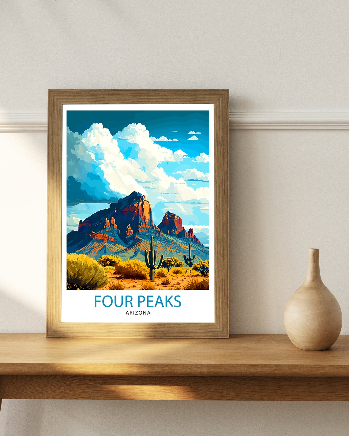 Four Peaks Arizona Desert Saguaro Cactus Red Rock Mountains Poster - Image 2